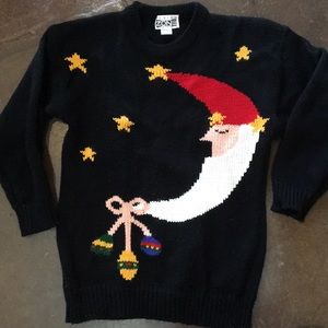 Vintage Christmas moon sweater